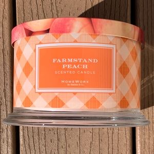 🆕HOMEWORX HARRY SLATKIN “FARMSTAND PEACH” 4 WICK 18oz CANDLE NWTS!!